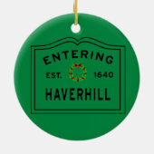 Haverhill, MA Holiday Wreath Ceramic Ornament (Achterkant)