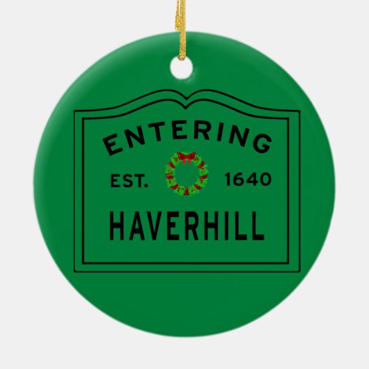 Haverhill, MA Holiday Wreath Ceramic Ornament (Achterkant)