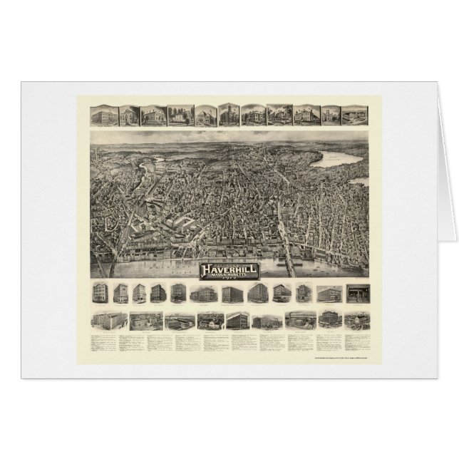 Haverhill, MA Panoramic Map - 1914 (Voorkant Horizontaal)