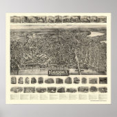 Haverhill, MA Panoramic Map - 1914 Poster (Voorkant)