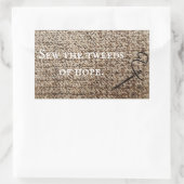 Havermout tweed hoop rechthoekige sticker (Tas)