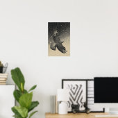 Havik in een sterrenhemel poster (Thuiskantoor)