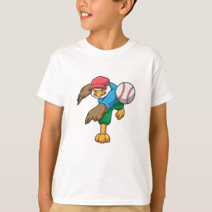 Havik op honkbal met honkbalknuppel t-shirt