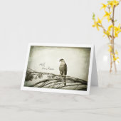 Havik, vintage stijl, spatie notecard kaart (Gele Bloem)