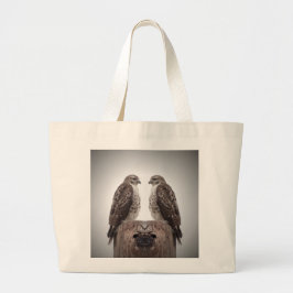 Haviken op een post grote tote bag