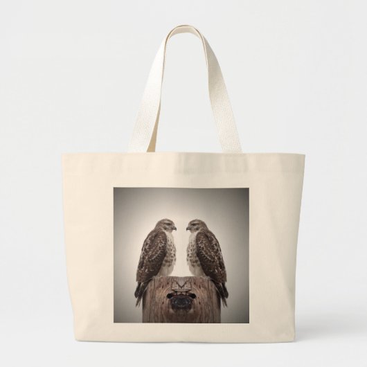Haviken op een post grote tote bag (Voorkant)