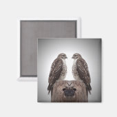 Haviken op een post magneet (Voorkant / Achterkant)