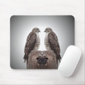 Haviken op een post muismat (Met muis)