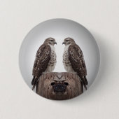 Haviken op een post ronde button 5,7 cm (Voorkant)