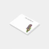 Havikkopparkiet vogel cartoon illustratie post-it® notes (Schuin)