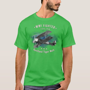 Havilland Tiger Moth WWI Fighter vliegtuig T-shirt