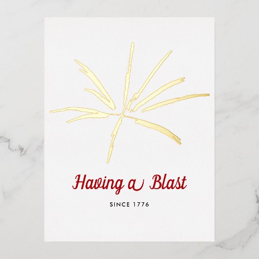Having a Blast Silver Fireworks July 4th Party Folie Uitnodiging Briefkaart (Voorkant)