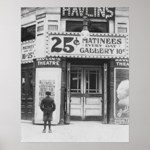 Havlin's Theatre, 1910. Antieke foto Poster