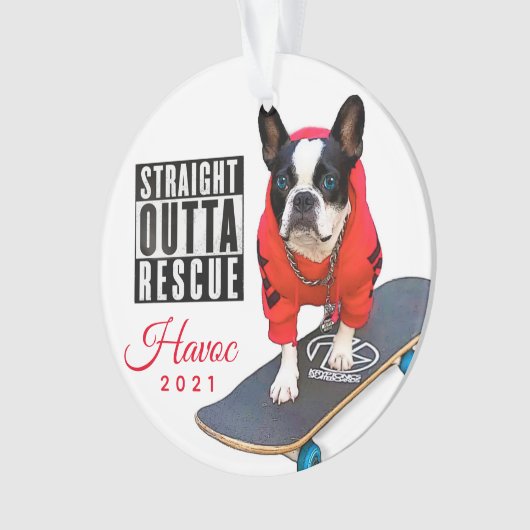 Havoc Holiday Photo Typography Ornament (voorkant)