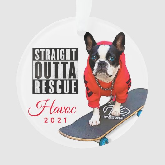 Havoc Holiday Photo Typography Ornament (voorkant)