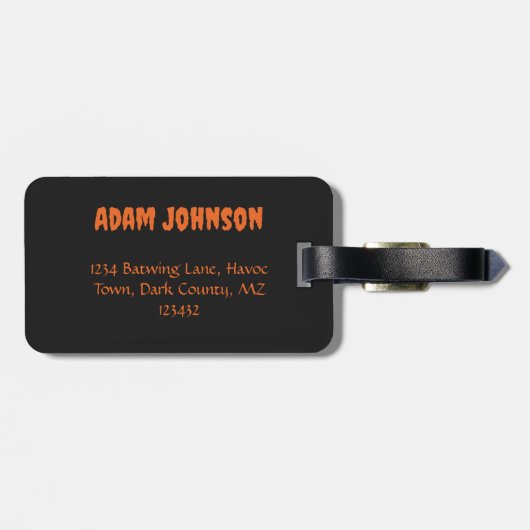 Havoc: vleermuisachtig schepselontwerp bagagelabel (Achterkant horizontaal)