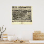 Havre de Grace Maryland 1907 Antiek Panorama Poster (Keuken)