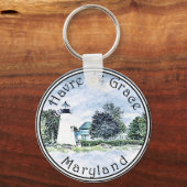 Havre de Grace, Maryland, Concord Point Light Keyc Sleutelhanger (Voorkant)