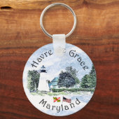 Havre de Grace, Maryland, Concord Point Light Keyc Sleutelhanger (Voorkant)