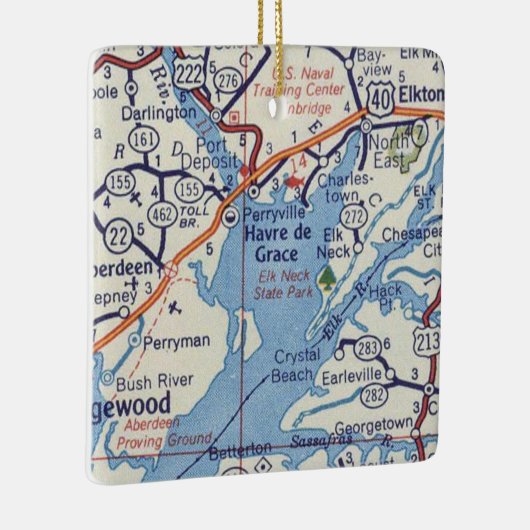 Havre de Grace MD  map Keramisch Ornament (Rechts)