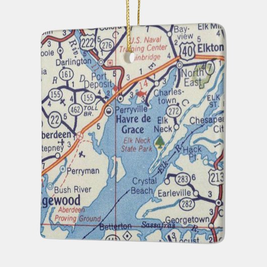 Havre de Grace MD  map Keramisch Ornament (Links)