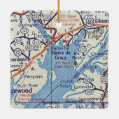 Havre de Grace MD  map Keramisch Ornament (Achterkant)