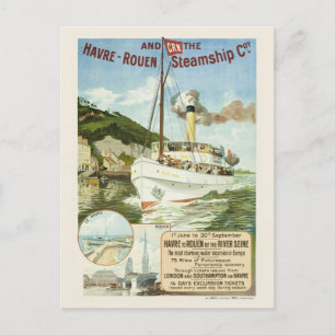 Havre-Rouen Steamship Coy. Vintage Poster 1895 Briefkaart