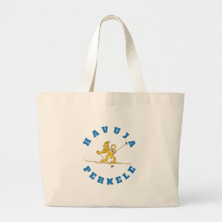 Havuja per - hiihtävä suomileijona kangaskassi grote tote bag