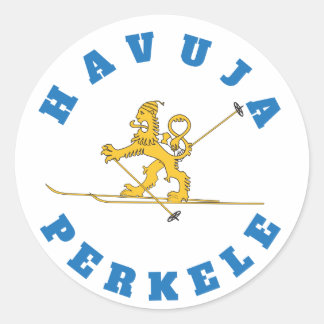 Havuja perkele - hiihtävä suomileijona ronde sticker