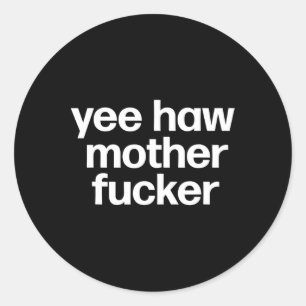 Haw Moeder Er Grappig Zuidelijke Redneck Rodeo Ronde Sticker