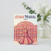 Hawa Mahal India Briefkaart (Staand voorkant)