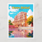 Hawa Mahal India Reizen  Illustratie Briefkaart (Voorkant)