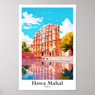 Hawa Mahal India Reizen  Illustratie Poster