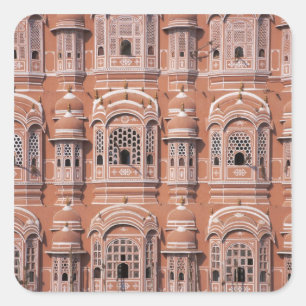 Hawa Mahal (Paleis van de Wind), Jaipur 2 Vierkante Sticker