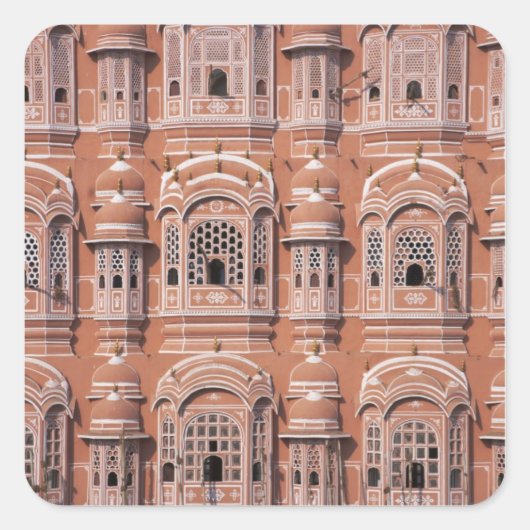 Hawa Mahal (Paleis van de Wind), Jaipur 2 Vierkante Sticker (Voorkant)