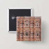 Hawa Mahal (Paleis van de Wind), Jaipur Vierkante Button 5,1 Cm (Voorkant /achterkant)
