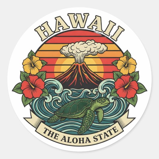 Hawaï: de Aloha-staat Ronde Sticker (Voorkant)