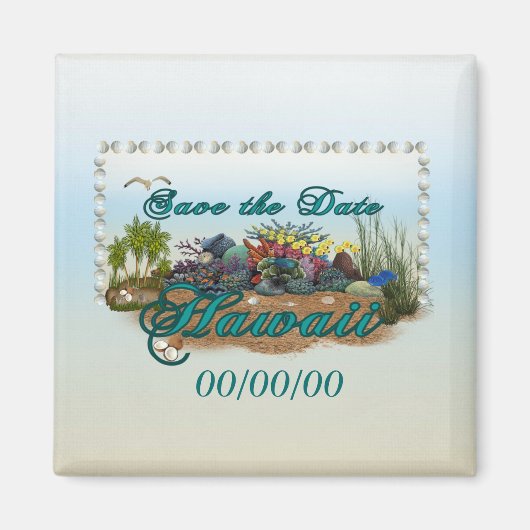 Hawaï eiland Save the Date Magneet (Voorkant)