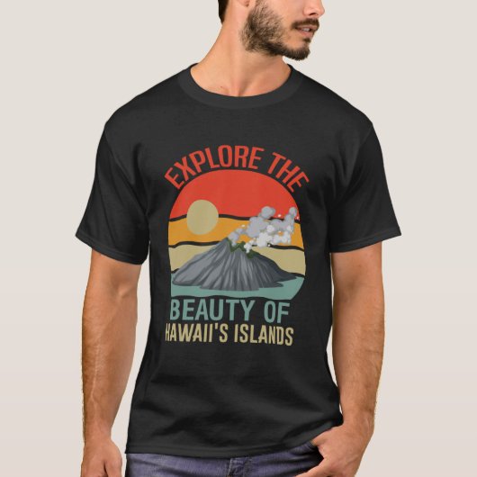 Hawaï eiland van zon strand golven en palmbomen 5 t-shirt (Voorkant)