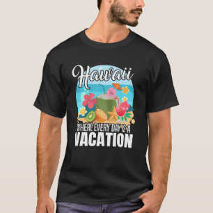 Hawaï eiland van zon strand golven en palmbomen 9 t-shirt