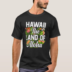 Hawaï eiland van zon strand golven en palmbomen t-shirt