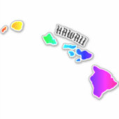 HAWAÏ-EILANDEN NEON REGENBOOG STICKER (Voorkant)