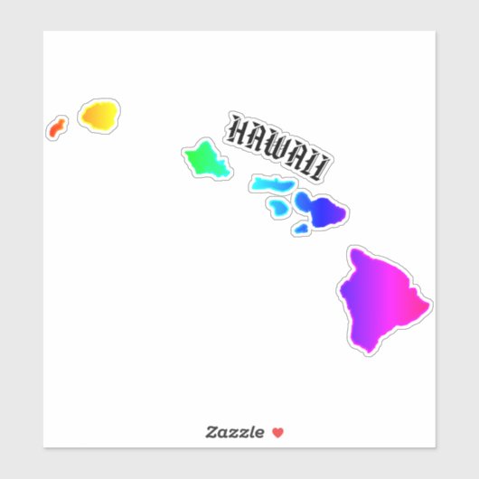 HAWAÏ-EILANDEN NEON REGENBOOG STICKER (Vel)
