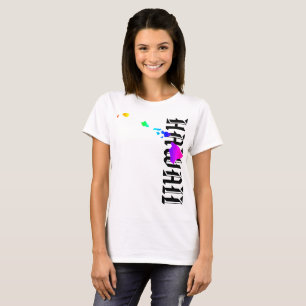 HAWAÏ-EILANDEN NEON REGENBOOG T-SHIRT