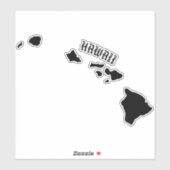 HAWAÏ EILANDEN ZWART STICKER (Vel)