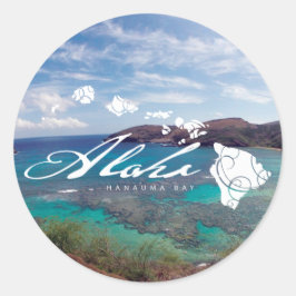 Hawaï en Hanauma Bay Ronde Sticker