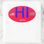 Hawaï* Euro-stijl ovale Bumpersticker Ovale Sticker (Tas)