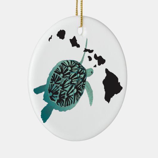 Hawaï groene Zee Turtle en Hawaii Keramisch Ornament (Rechts)