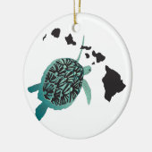 Hawaï groene Zee Turtle en Hawaii Keramisch Ornament (Links)