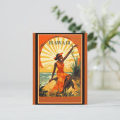  Hawaï Hawaii Hawaiian Woman Beach Reizen Briefkaart (Staand voorkant)